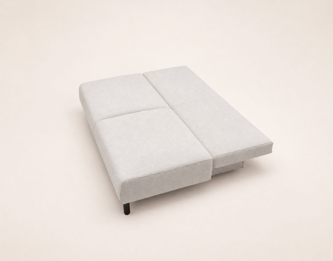 Canapé Hortense droit 3 places convertible avec coffre en velours texturé | Best Mobilier