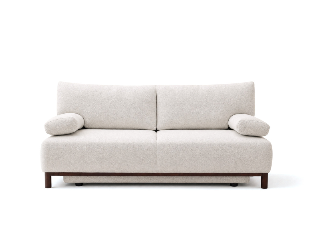 Canapé Hortense droit 3 places convertible avec coffre en velours texturé | Best Mobilier