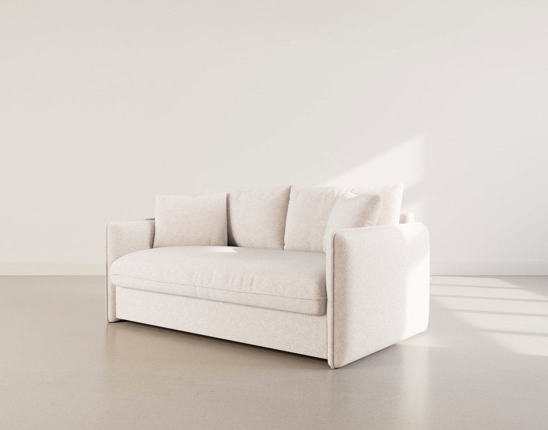 Canapé GAUTHIER 3 places convertible express couchage quotidien 140 cm matelas 14 cm en tissu texturé | Best Mobilier