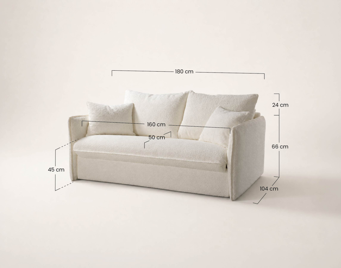 Canapé GAUTHIER 3 places convertible express couchage quotidien 140 cm matelas 14 cm en tissu texturé | Best Mobilier