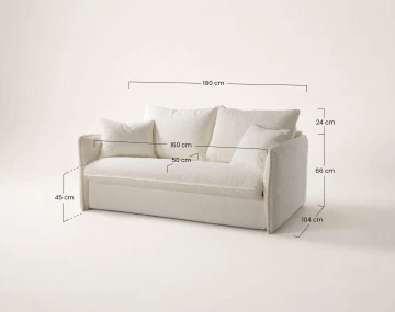 Canapé GAUTHIER 3 places convertible express couchage quotidien 140 cm matelas 14 cm en tissu texturé | Best Mobilier