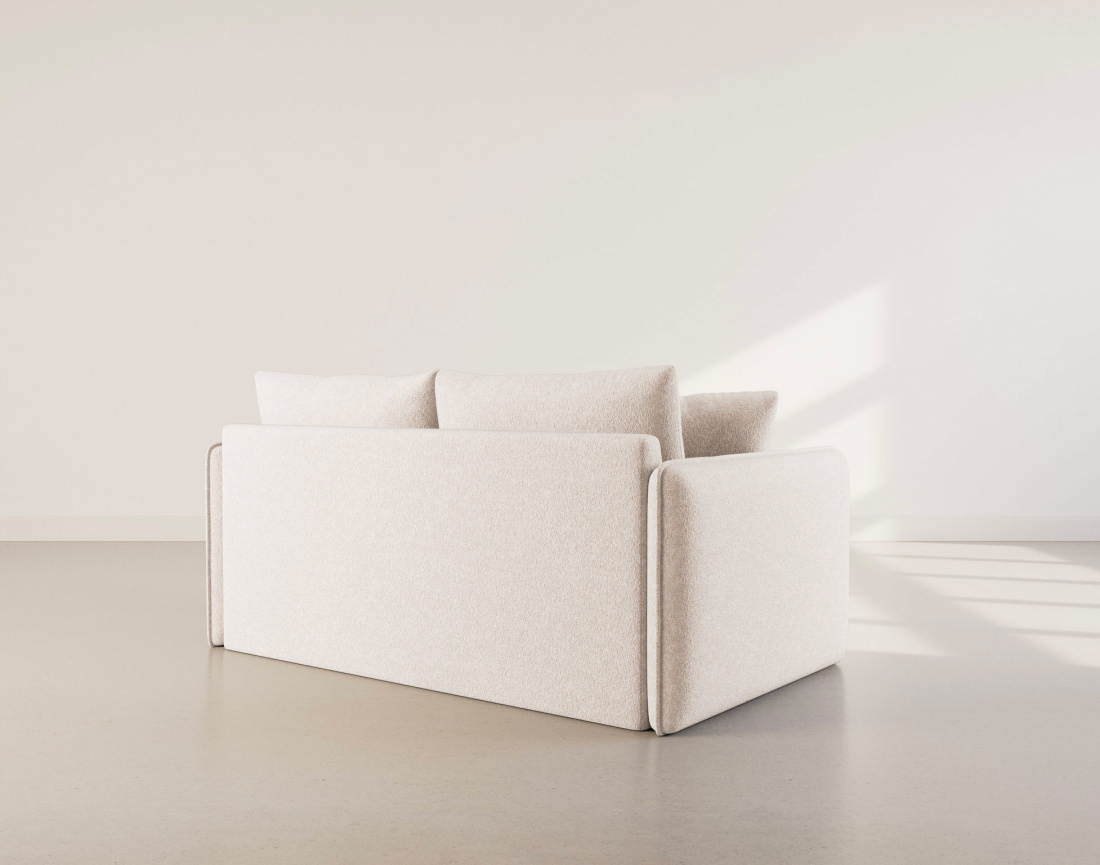 Canapé GAUTHIER 3 places convertible express couchage quotidien 140 cm matelas 14 cm en tissu texturé | Best Mobilier
