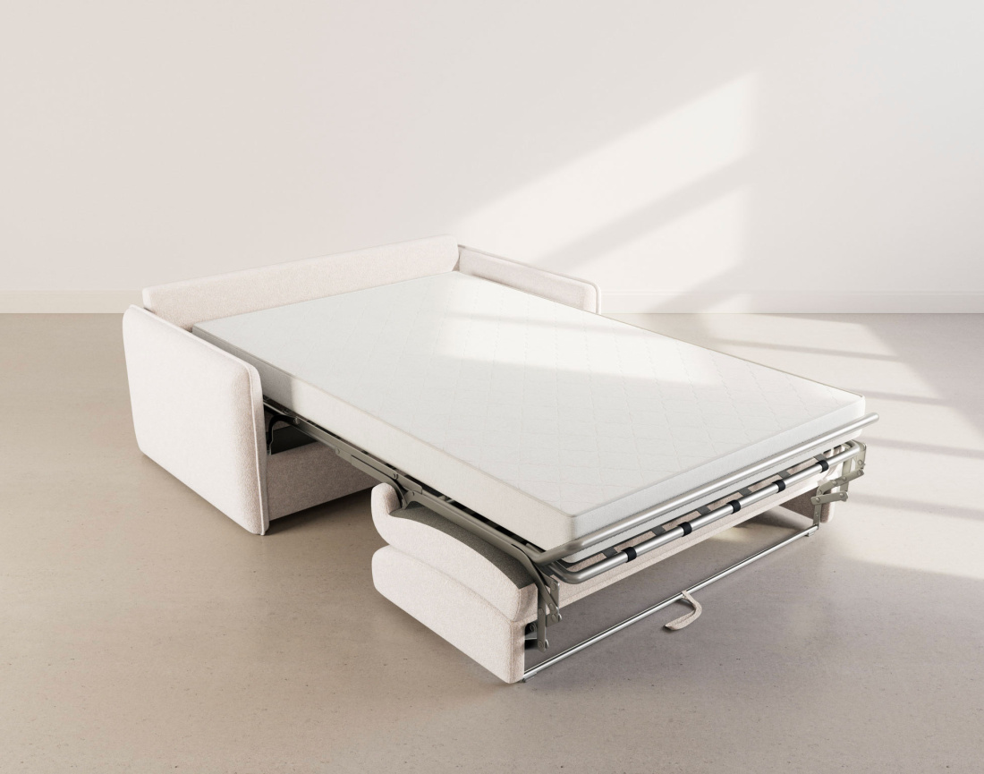 Canapé GAUTHIER 3 places convertible express couchage quotidien 140 cm matelas 14 cm en tissu texturé | Best Mobilier