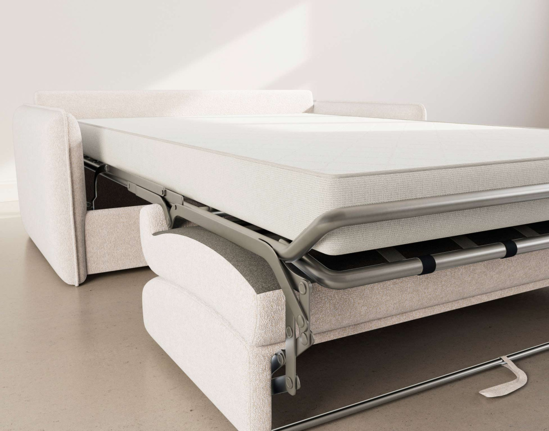 Canapé GAUTHIER 3 places convertible express couchage quotidien 140 cm matelas 14 cm en tissu texturé | Best Mobilier