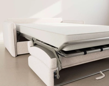 Canapé GAUTHIER 3 places convertible express couchage quotidien 140 cm matelas 14 cm en tissu texturé | Best Mobilier