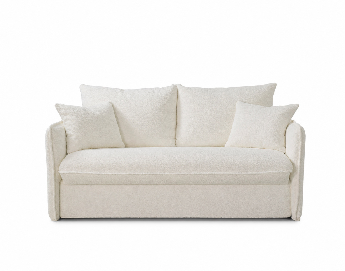 Canapé GAUTHIER 3 places convertible express couchage quotidien 140 cm matelas 14 cm en tissu texturé | Best Mobilier