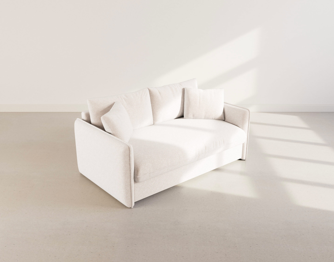 Canapé GAUTHIER 3 places convertible express couchage quotidien 140 cm matelas 14 cm en tissu texturé | Best Mobilier