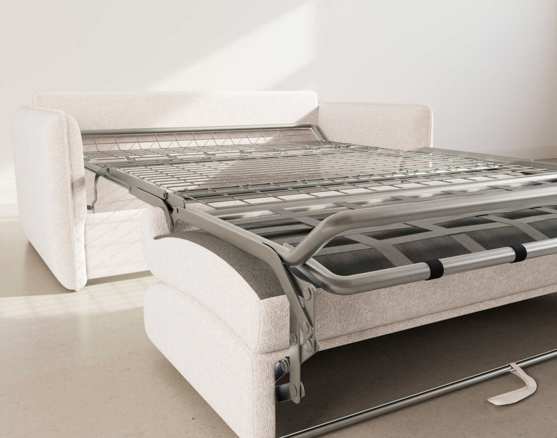 Canapé GAUTHIER 3 places convertible express couchage quotidien 140 cm matelas 14 cm en tissu texturé | Best Mobilier