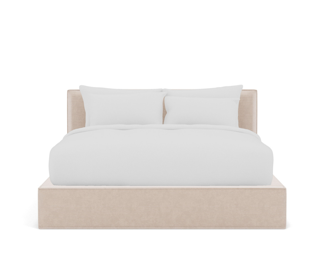 Lit coffre Topaze 160x200 cm sommier inclus velours côtelé | Best Mobilier