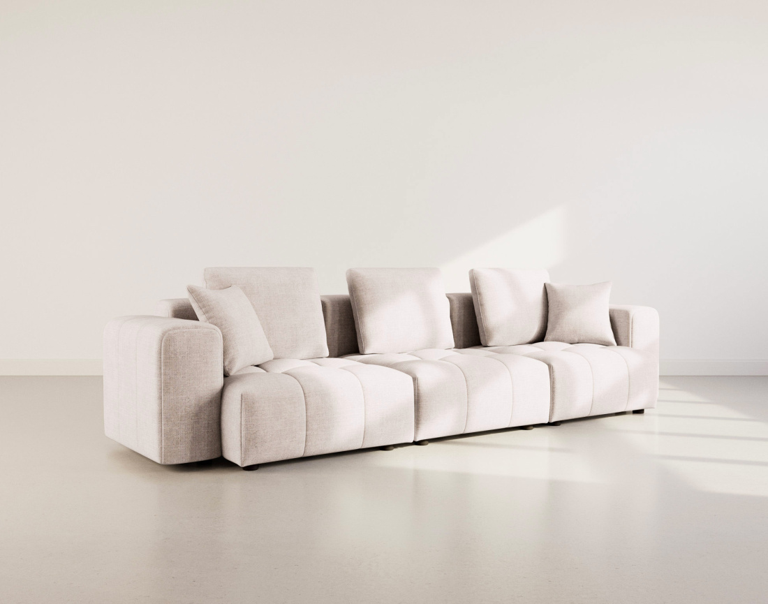 Canapé modulable 3 places en velours texturé Colette