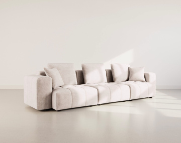 Canapé modulable 3 places en velours texturé Colette
