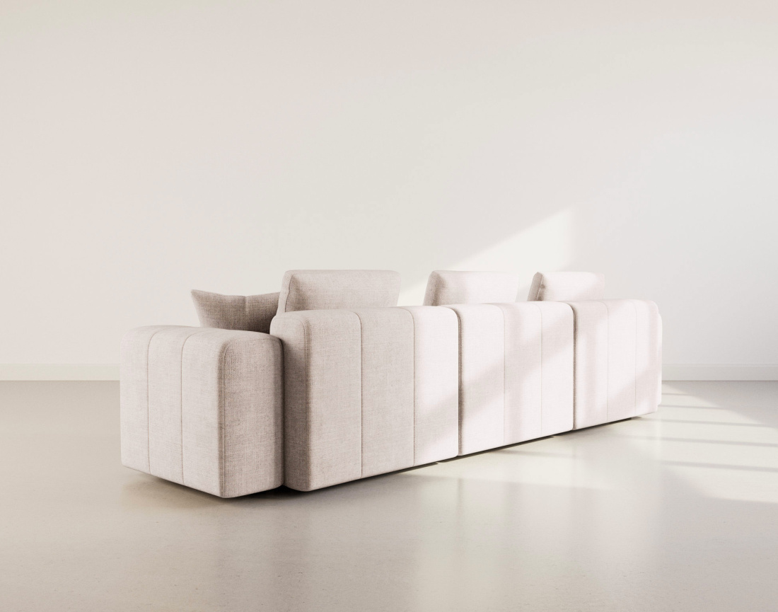 Canapé modulable 3 places en velours texturé Colette