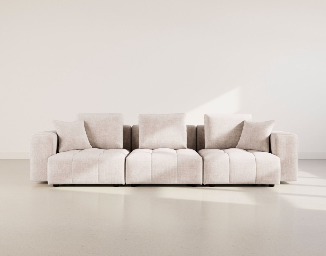 Canapé modulable 3 places en velours texturé Colette