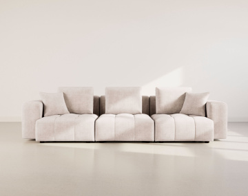Canapé modulable 3 places en velours texturé Colette
