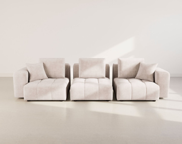 Canapé modulable 3 places en velours texturé Colette