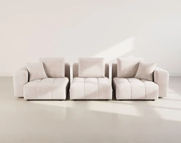 Canapé modulable 3 places en velours texturé Colette