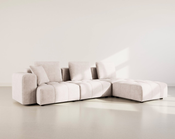 Canapé modulable 4 places en velours texturé Colette