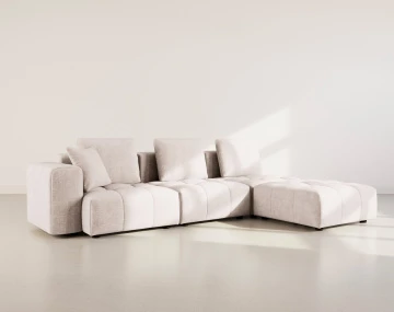 Canapé modulable 4 places en velours texturé Colette
