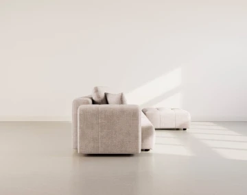 Canapé modulable 4 places en velours texturé Colette