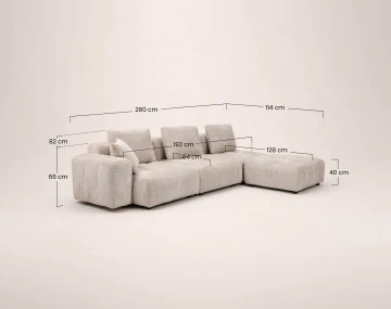 Canapé modulable 4 places en velours texturé Colette