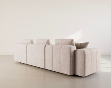 Canapé modulable 4 places en velours texturé Colette