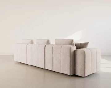 Canapé modulable 4 places en velours texturé Colette