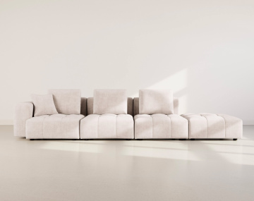 Canapé modulable 4 places en velours texturé Colette