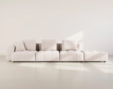 Canapé modulable 4 places en velours texturé Colette