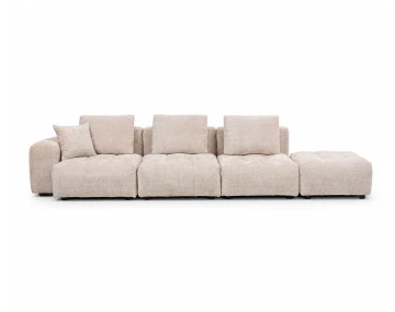 Canapé modulable 4 places en velours texturé Colette