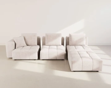 Canapé modulable 4 places en velours texturé Colette