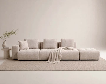 Canapé modulable 4 places en velours texturé Colette