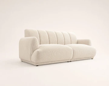 Canapé droit LUIGI 3 places en velours côtelé | Best Mobilier