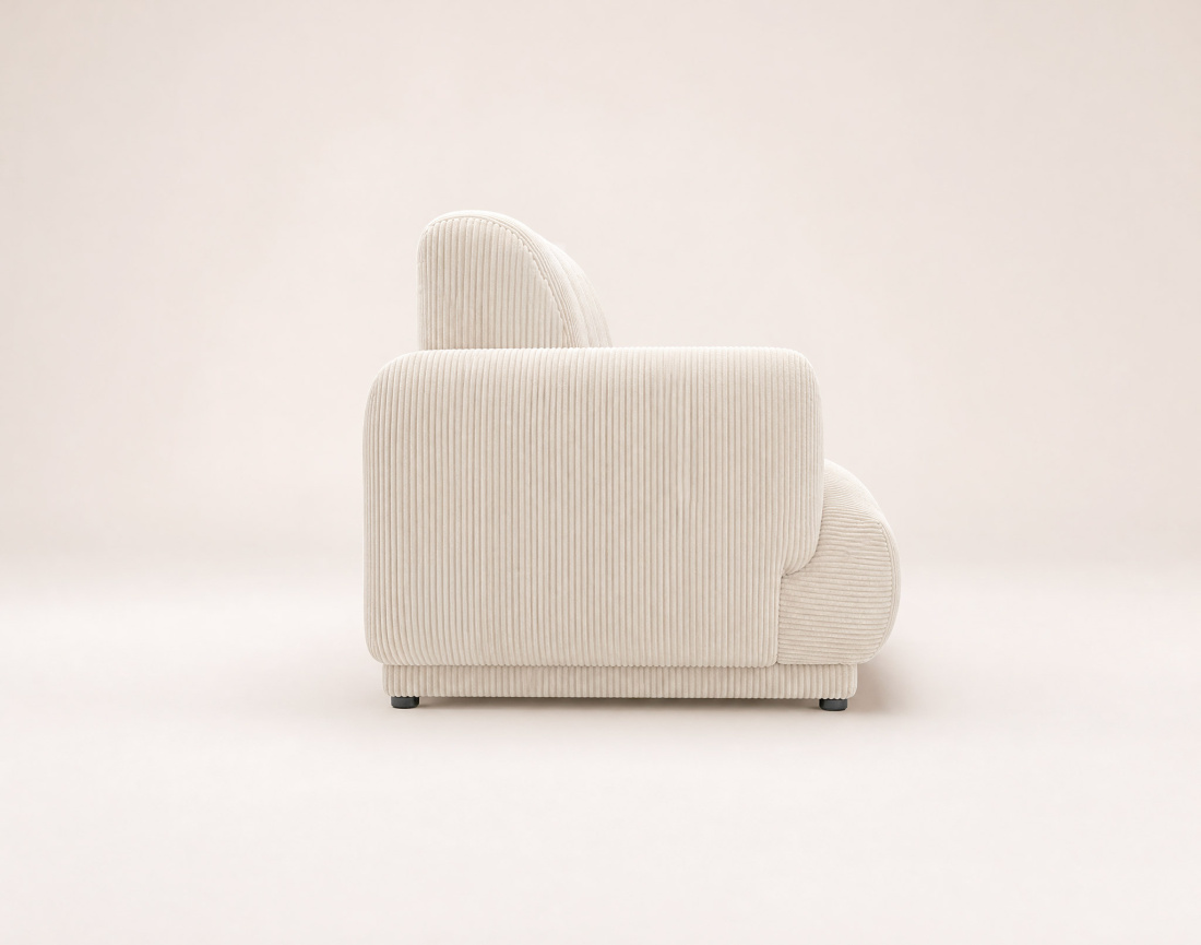 Canapé droit LUIGI 3 places en velours côtelé | Best Mobilier
