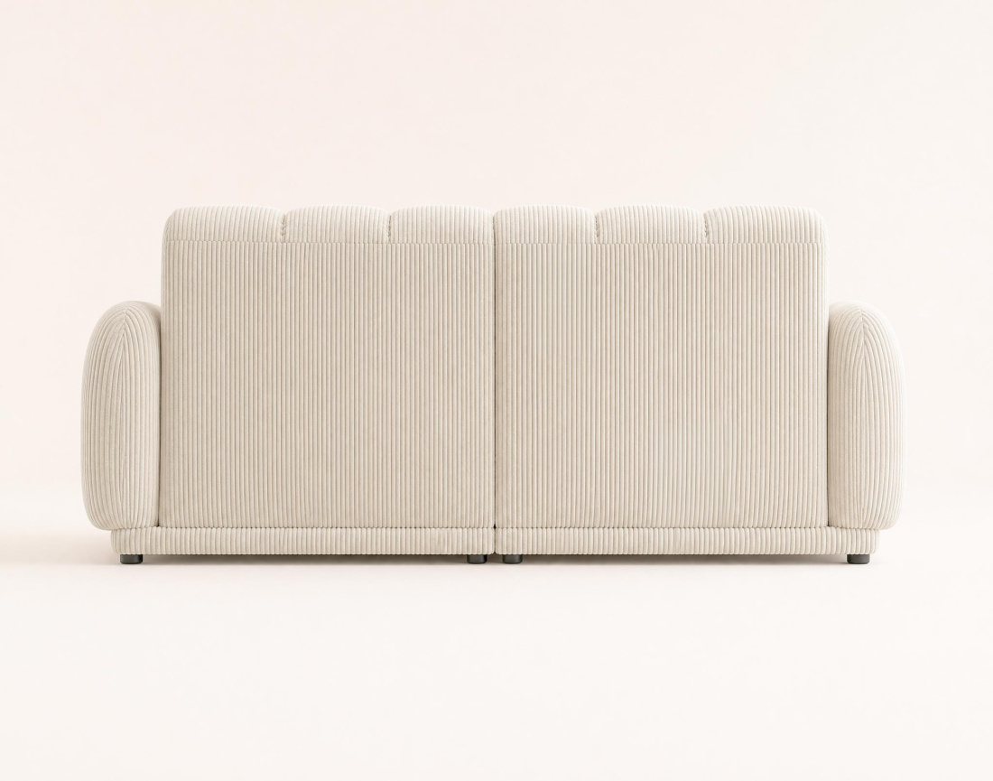 Canapé droit LUIGI 3 places en velours côtelé | Best Mobilier