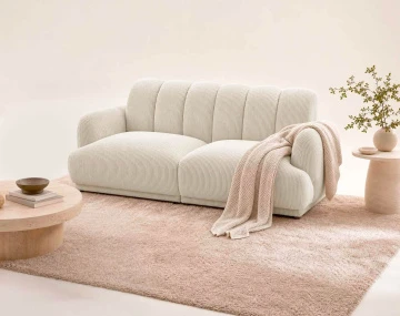 Canapé droit LUIGI 3 places en velours côtelé | Best Mobilier