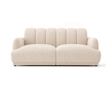 Canapé droit LUIGI 3 places en velours côtelé | Best Mobilier