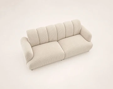 Canapé droit LUIGI 3 places en velours côtelé | Best Mobilier