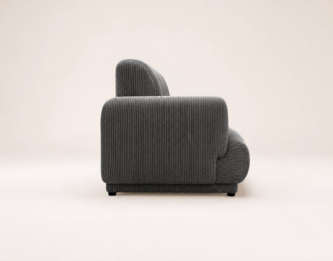 Canapé droit LUIGI 3 places en velours côtelé | Best Mobilier