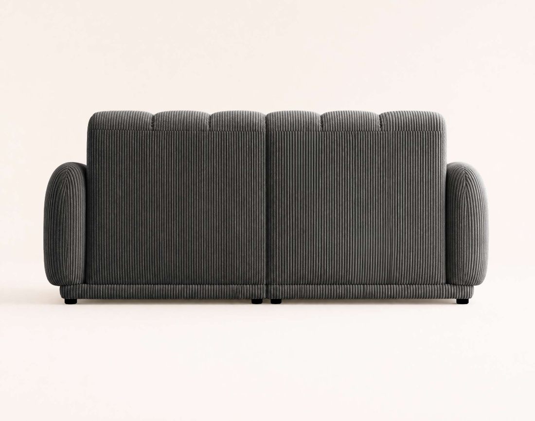 Canapé droit LUIGI 3 places en velours côtelé | Best Mobilier