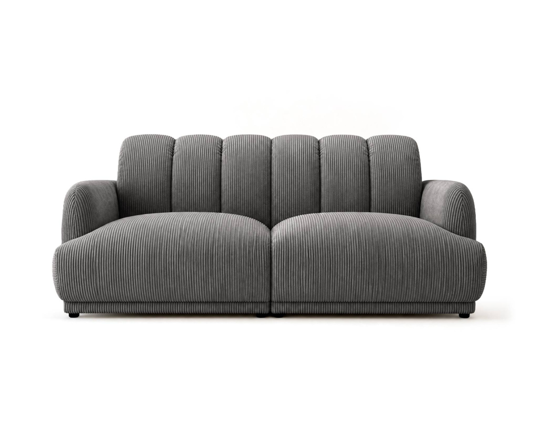 Canapé droit LUIGI 3 places en velours côtelé | Best Mobilier