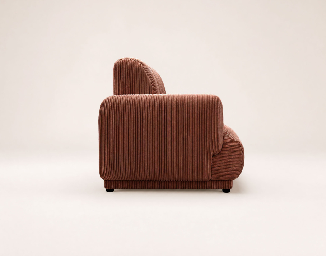 Canapé droit LUIGI 3 places en velours côtelé | Best Mobilier