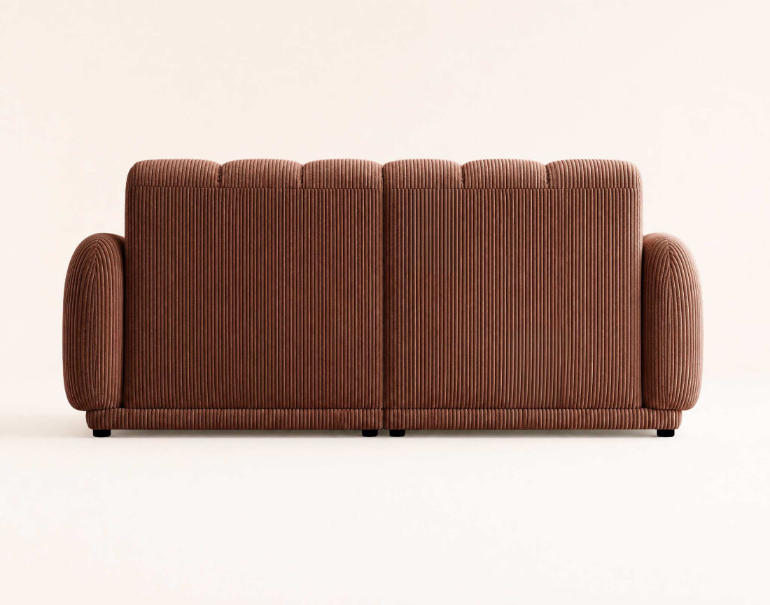 Canapé droit LUIGI 3 places en velours côtelé | Best Mobilier