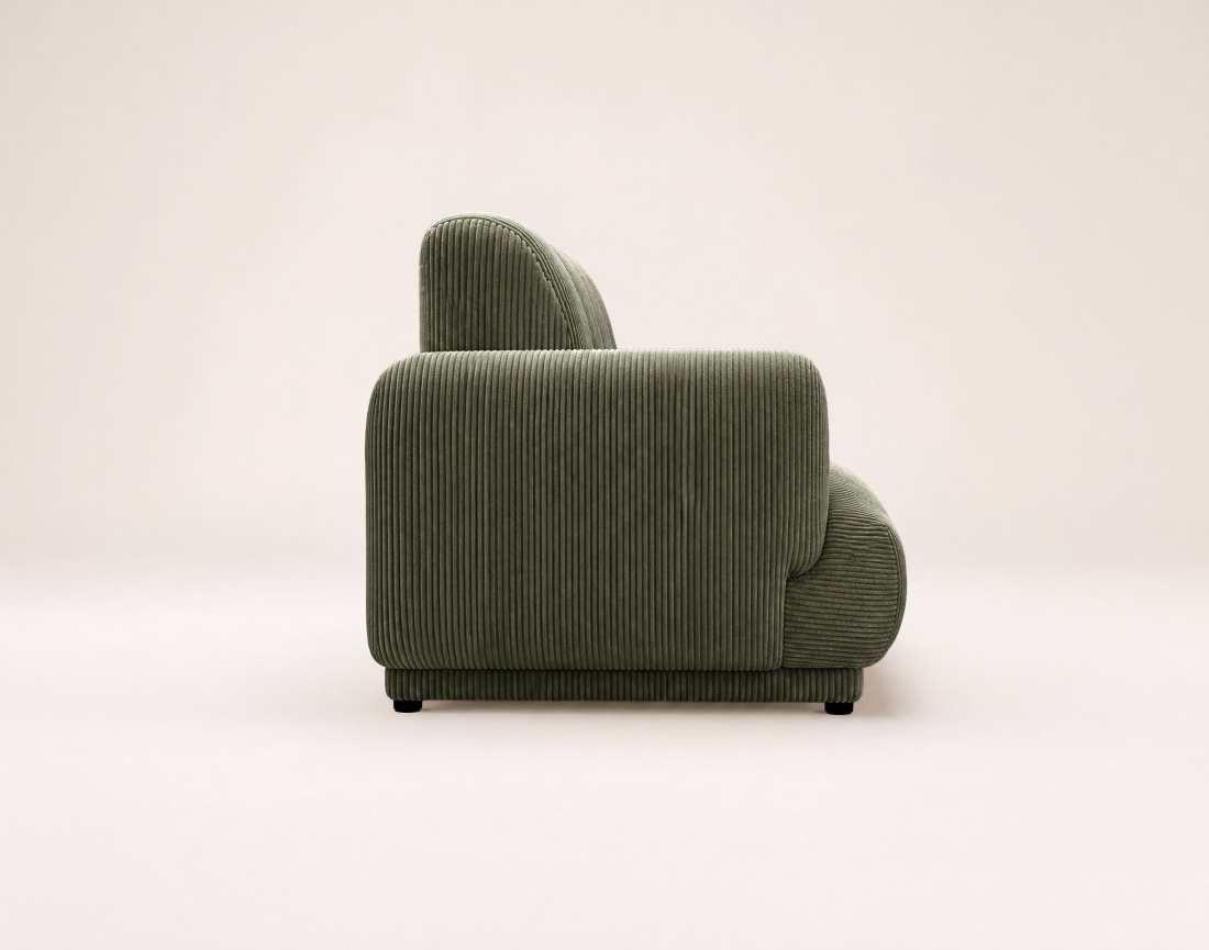 Canapé droit LUIGI 3 places en velours côtelé | Best Mobilier