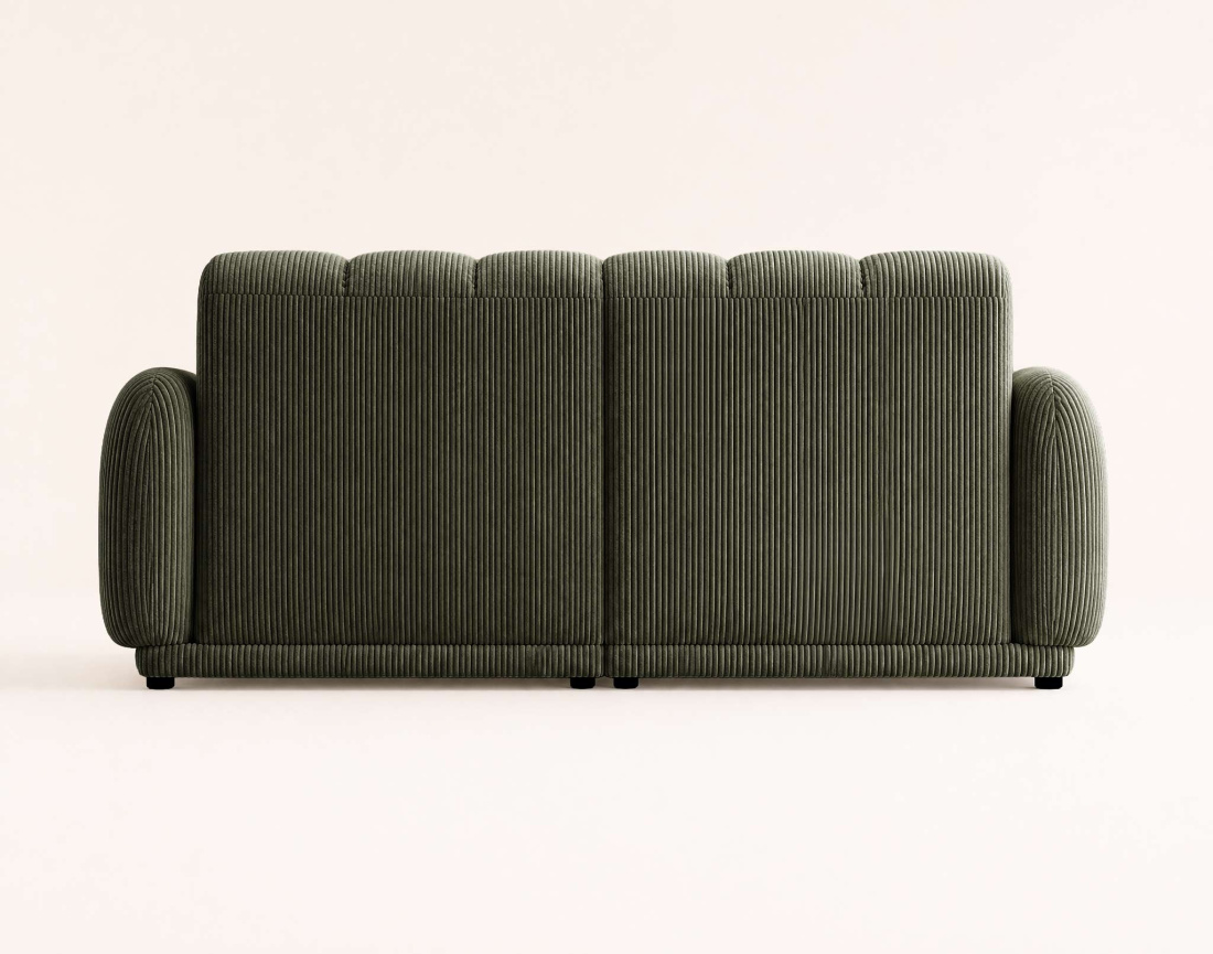 Canapé droit LUIGI 3 places en velours côtelé | Best Mobilier