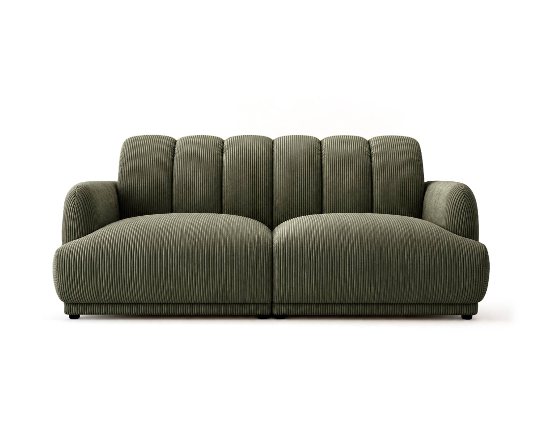 Canapé droit LUIGI 3 places en velours côtelé | Best Mobilier