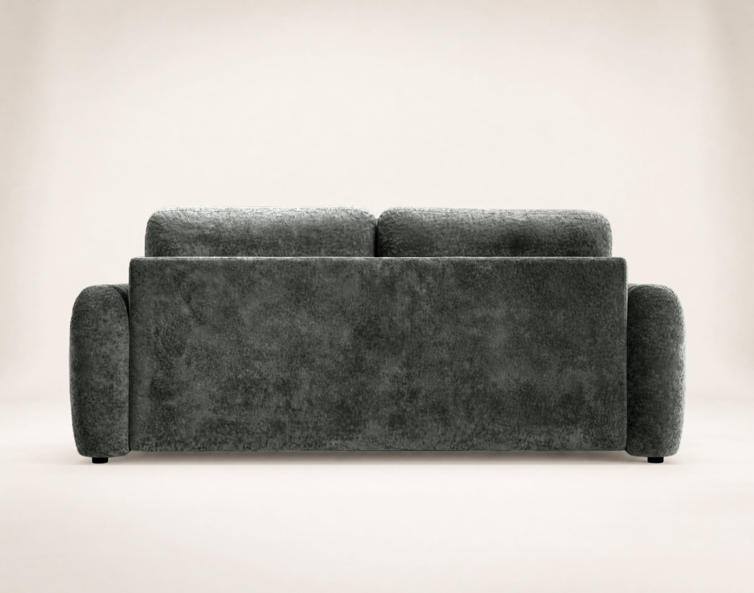Canapé droit SILVIA 3 places convertible avec coffrre en tissu bouclette | Best Mobilier