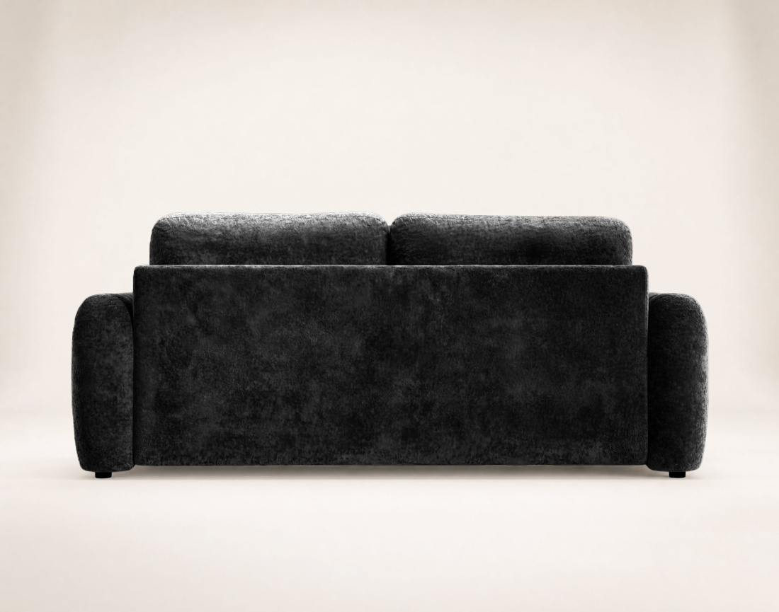Canapé droit SILVIA 3 places convertible avec coffrre en tissu bouclette | Best Mobilier