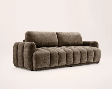 Canapé droit SILVIA 3 places convertible avec coffrre en tissu bouclette | Best Mobilier