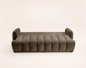Canapé droit SILVIA 3 places convertible avec coffrre en tissu bouclette | Best Mobilier