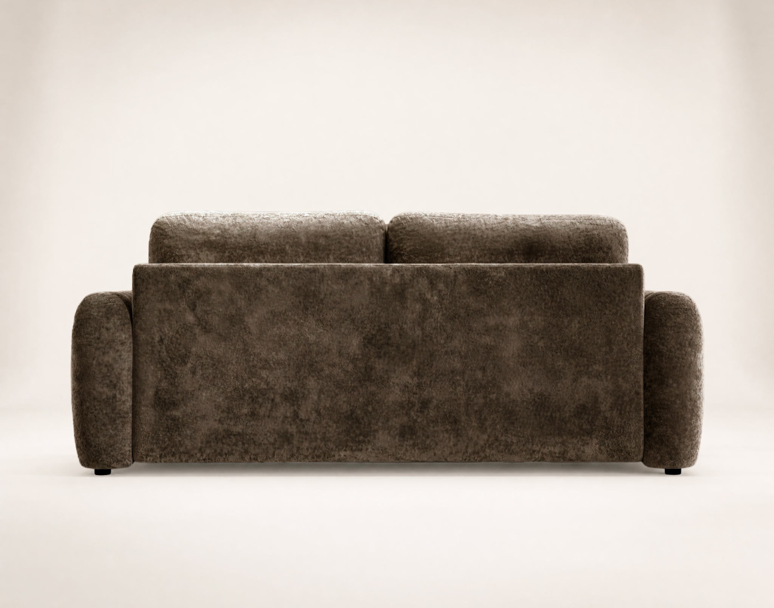 Canapé droit SILVIA 3 places convertible avec coffrre en tissu bouclette | Best Mobilier